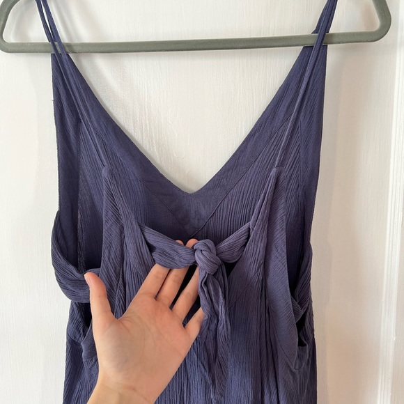 Lulu’s Adrift Slate Blue Tie Tank Top - Picture 3 of 6